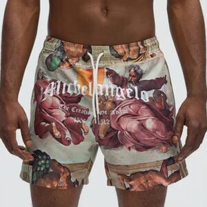 Fashion Nova Michelangelo Print Men's Shorts - Multicolor